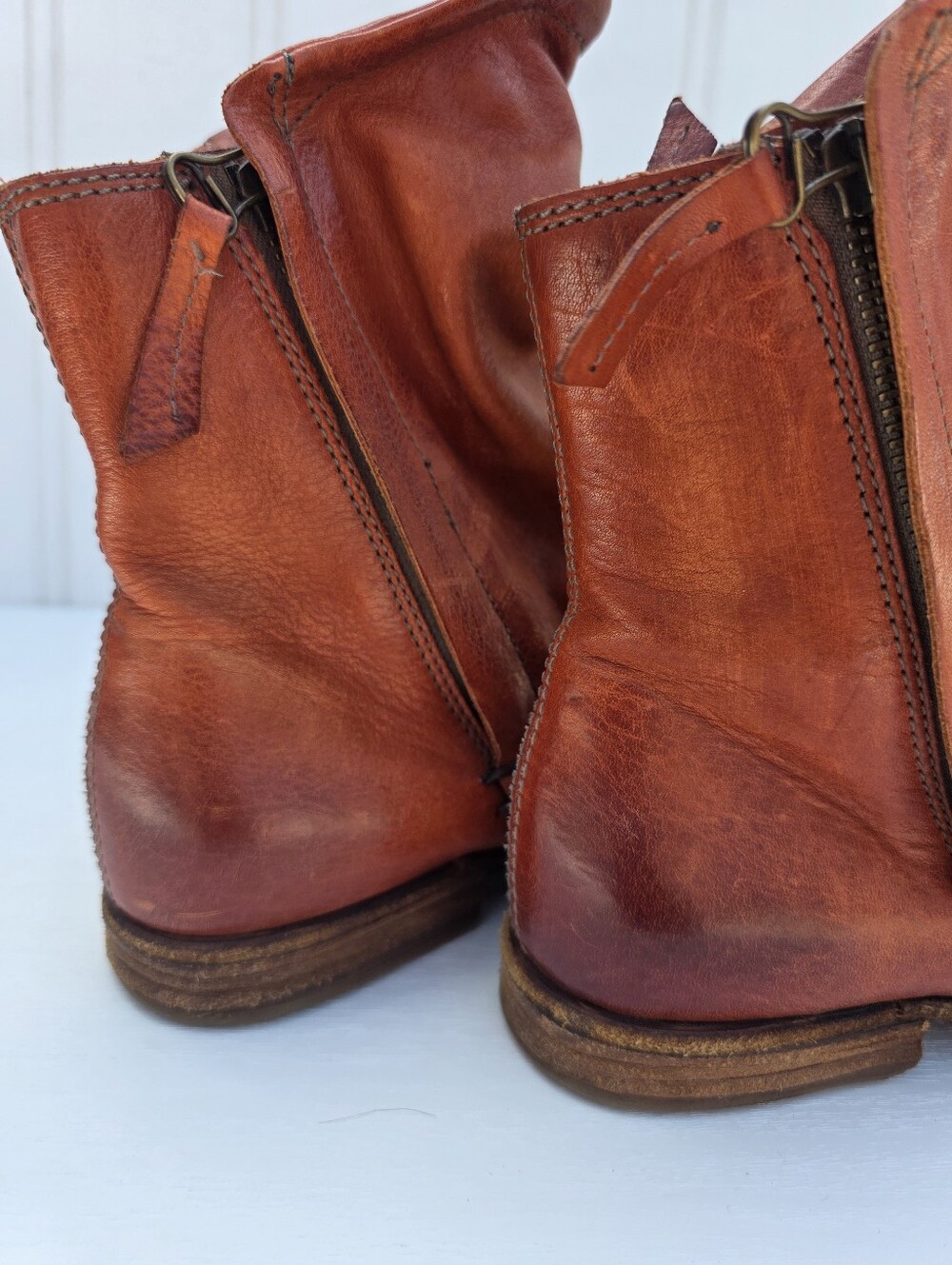 A.S.98 Leather Boho Biker Slouchy Ankle Boots Size EU 37 - Picture 14 of 16